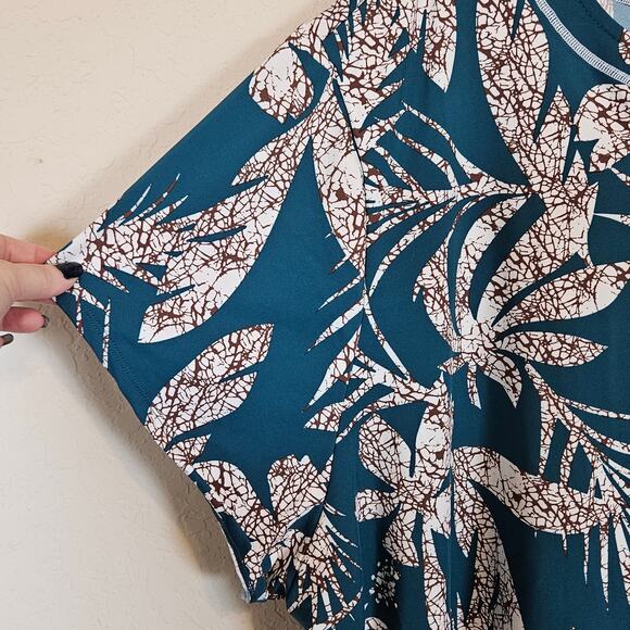 SwimSuits For All Chlorine Resistant Swim Tunic Green Palm Tree Print Plus 40 - Picture 3 of 11